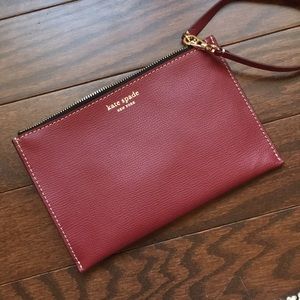 NEW Kate Spade Burgundy Leather Wristlet